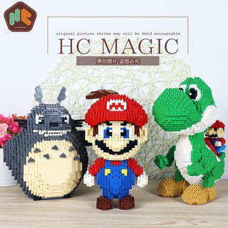 Hc บล็อคตัวต่อ รูปการ์ตูน Totoro Super Mario ของเล่นสําหรับเด็ก