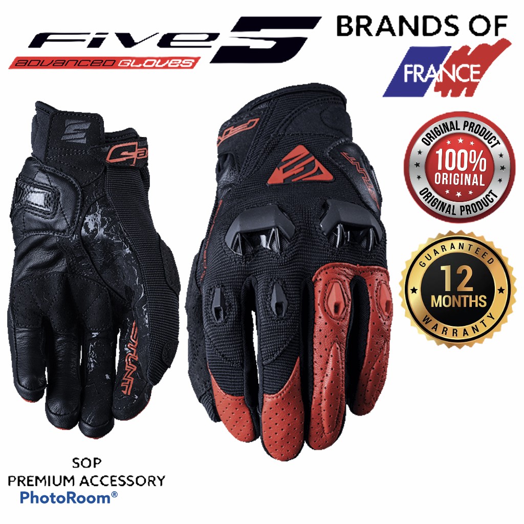 FIVE5 STUNT EVO BASIC RIDING GLOVE STREET AIR PERFORMANCE FIVE 5 ถุงมือมอเตอร์ไซค์