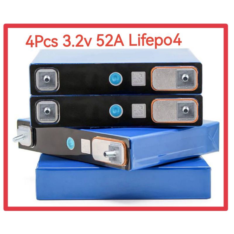 4ก้อน แบตเตอรี่ 3.2V 52Ah LiFePO4 Battery Cell 