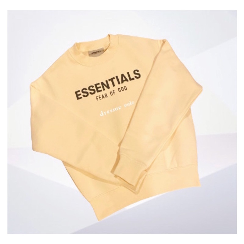 เสื้อ FOG - FEAR OF GOD KIDS  Essentials Cream Crew Neck Sweatshirt ของแท้💯 มือ1 (เด็กโต ผู้ใหญ่ใส่ไ