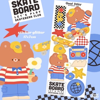 🌈🌟skatebear club sticker glitter สติกเกอร์ | Good Daizy