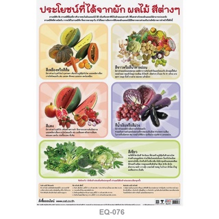 โปสเตอร์กระดาษ ประโยชน์ที่ได้จากผักผลไม้สีต่างๆ #EQ-076