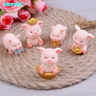(Babystar) ตุ๊กตาหมูน่ารัก ขนาดเล็ก สําหรับตกแต่งสวน 5 ชิ้น