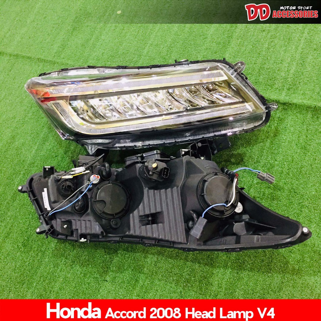 ไฟหน้า ไฟหน้าแต่ง Accord 2008 2009 2010 2011 2012 G8 ลาย LED V4 ไฟเลี้ยงวิ่ง สวยมาก ถูกมาก - รูปที่ 4