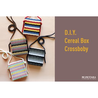 MOMOTARA D.I.Y. กระเป๋าสาน Cereal Box Crossbody Stripes