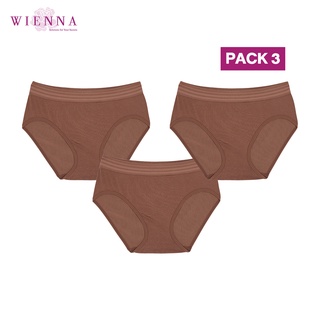 WIENNA PANTIES DU35102 Pack3 กางเกงชั้นใน HALF กางเกงในครึ่งตัว  สีน้ำตาล สีนู๊ด