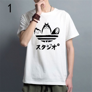 เสื้อยืด พิมพ์ลายการ์ตูน Studio Ghibli Miyazaki Hayao No Face Totoro สไตล์ญี่ปุ่น สําหรับผู้ชายS-5XL