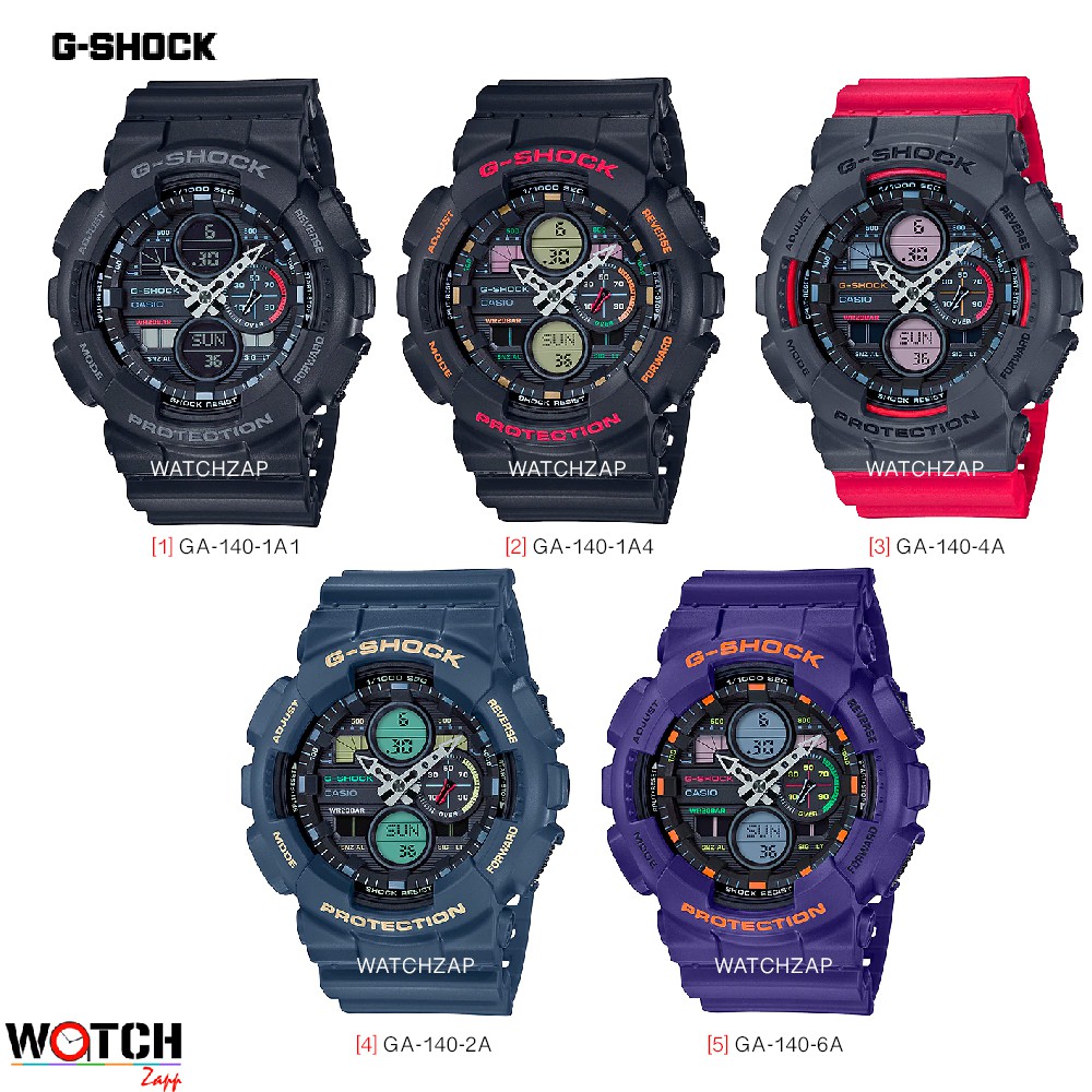 NEW!! นาฬิกา Casio G-Shock นาฬิกาข้อมือผู้ชาย สายเรซิ่น รุ่น GA-140 Series GA-140-1A GA-140-1A4 GA-140-4A