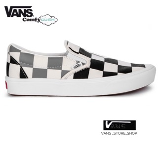 VANS SLIP ON COMFYCUSH HALF BIG CHECKER BLACK FROST GRAY SNEAKERS สินค้ามีประกันแท้