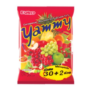 YAMMY แยมมี่ เยลลี่ถ้วย รสผลไม้รวม จำนวน 30ถ้วย/ห่อ (มีแถมในห่อ) ยกแพ็ค 4ห่อ JELLY CUP