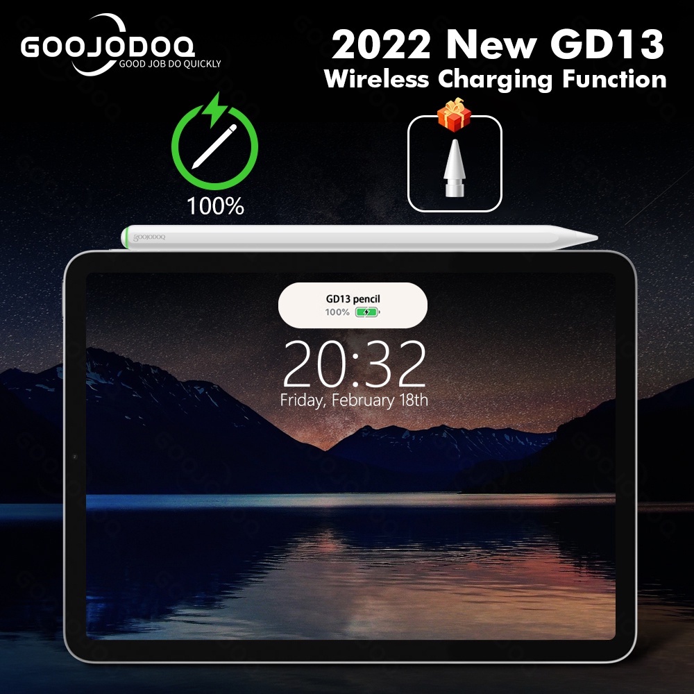 GOOJODOQ Stylus ดินสอ 13th GD13 พร้อมที่ชาร์จไร้สายสำหรับ for ipad  mini6 8.3 Air4 Air5 ​​10.9 2019 2020 2021 Pro11 Pro12.9