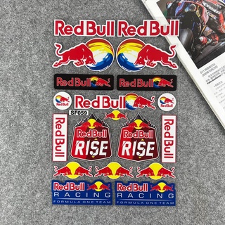 สติกเกอร์สะท้อนแสง RedBull กันน้ํา ดัดแปลง สําหรับตกแต่งรถจักรยานยนต์ สเก็ตบอร์ด