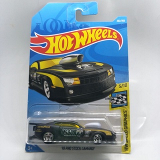 รถเหล็ก Hot wheels 10 PRO STOCK CAMARO สีดำ moon (ib014)