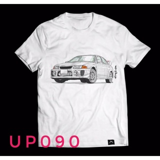 เสื้อยืด สีขาว ลายรถยนต์ (UP090)