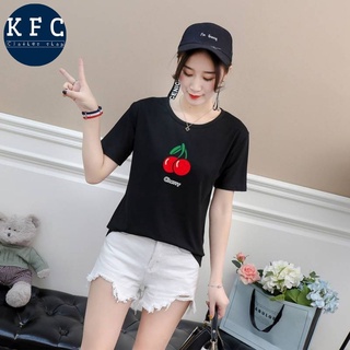 🌟KFC🌟เสื้อยืด ลายผลไม้ 🍉🍇🍓🍈🍍 มี 7 สี ผ้านิ่ม ใส่สบาย #F001