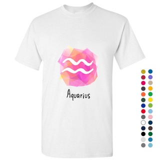 [S-5XL] เสื้อยืด พิมพ์ลาย Aquarius Zodiac Horoscope Astrological สีชมพู สไตล์คลาสสิก ไม่ซ้ําใคร สําหรับผู้ชาย ไซซ์ S - 5