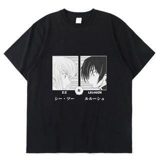 เสื้อยืดผ้าฝ้ายเสื้อยืดแขนสั้น ผ้าฝ้าย 100% พิมพ์ลายการ์ตูนอนิเมะ Code Ge Lelouch Lamperouge แฟชั่นฤดูร้อน สําหรับผู้ชาย