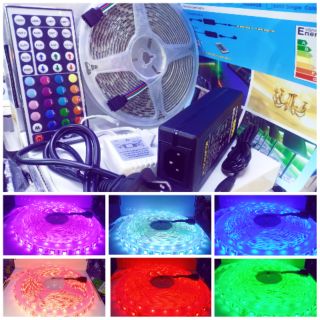 ไฟเส้นLED5050 RGB,ไฟริบบิ้น ไฟ7สี, LEDStrip RGB- 5050+รีโมท+หม้อแปลง