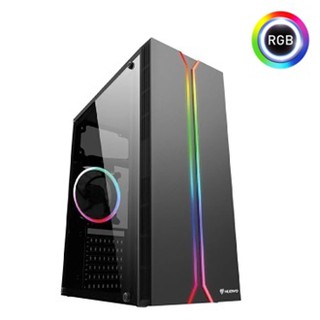 ATX (NP) NUBWO NPC-320 HORIZON มีพัดลมRGB 1ตัว(Black)