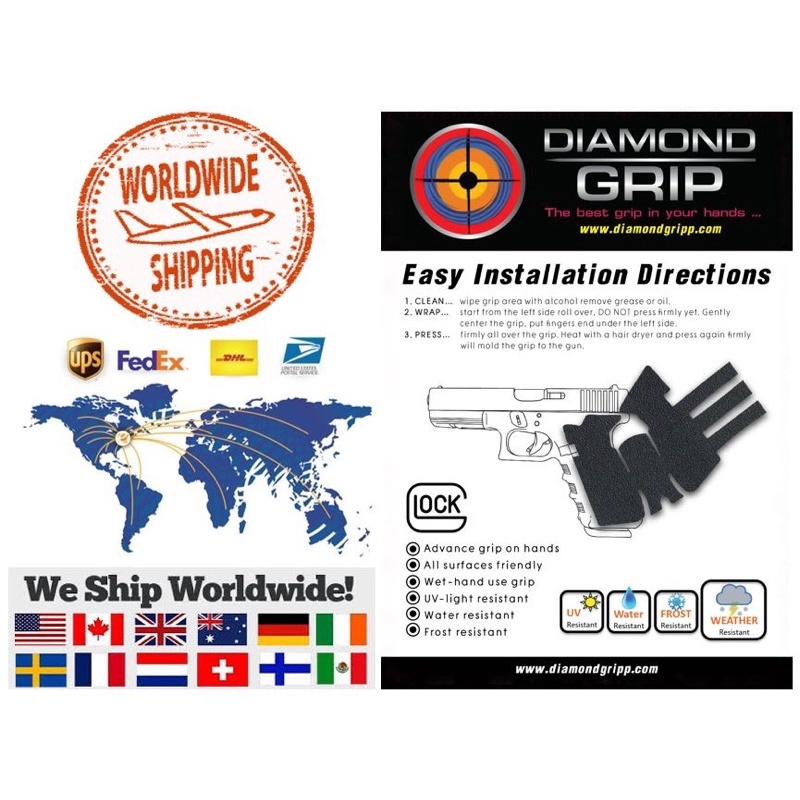 สติ้กเกอร์กันลื่น Stock-Grip set 3 pcs. แบบเนื้อยางหนึบๆ ติดแน่นพร้อมลุยทุกสถานการณ์