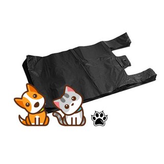 ถุงเก็บอึหมา ถุงเก็บอึแมวรุ่นหูผูก(หูหิ้ว)18x20นิ้ว T-shirt garbage bags/Dog poop bags 23 liter