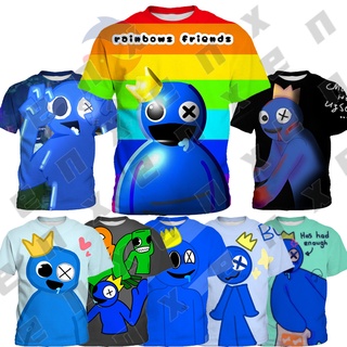 *ENX* เสื้อยืดแขนสั้น พิมพ์ลายการ์ตูนเกม Roblox 3 มิติ สีรุ้ง หลากสี แฟชั่นสําหรับเด็กผู้ชาย ผู้หญิง อายุ 3-13 ปี