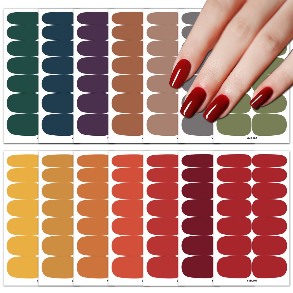 เกาหลีสีเพียวเล็บสติ๊กเกอร์ติดเล็บกันน้ำ