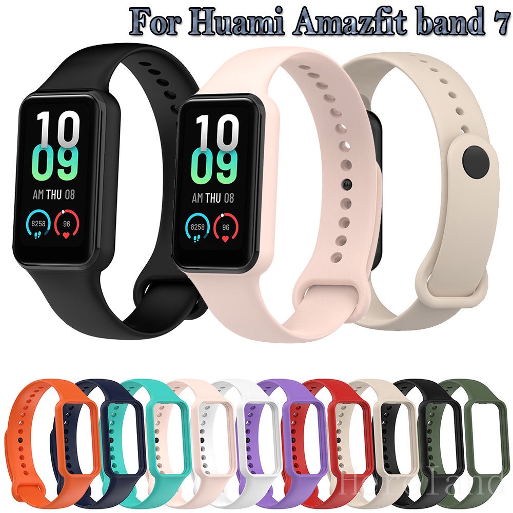 ใหม่ สายนาฬิกาข้อมือซิลิโคน แฟชั่น สําหรับ Huami Amazfit Band 7 SmartWatch Band Bracelet Soprt Amazfit band7