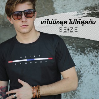 เสื้อยืดแขนสั้นคอกลม UNISEX SEIZE mode of tokyo ST85 Bangkok ดำ ขาว เทาอ่อน cotton100%