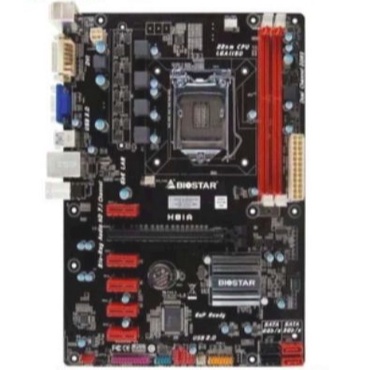 เมนบอร์ด Mainboard Socket 1150 Biostar H81A BTC  -6 GPU DDR 3 รองรับ Core i Gen.4  มีฝาหลัง สินค้าคุ