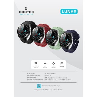 Jamviral digitec lunar นาฬิกาข้อมือสมาร์ทวอทช์ ของแท้ สําหรับทุกเพศ