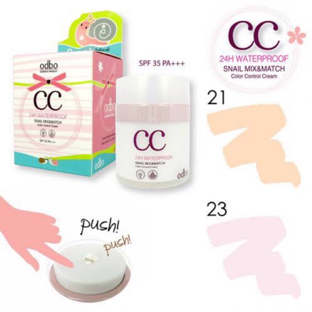 Odbo CC 24h Waterproof Snail Mix &amp; Match CC cream OD-403