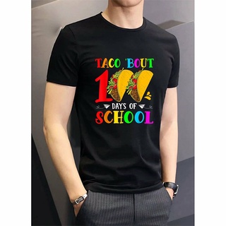 เสื้อยืด พิมพ์ลาย Taco Bout 100 Days Of School Taco Lover สําหรับนักเรียนS-5XL