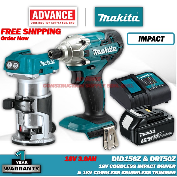 MAKITA 18V DTD156SF Cordless Impact Driver Combo Set ( Free DRT50Z Brushless Laminate Trimmer )