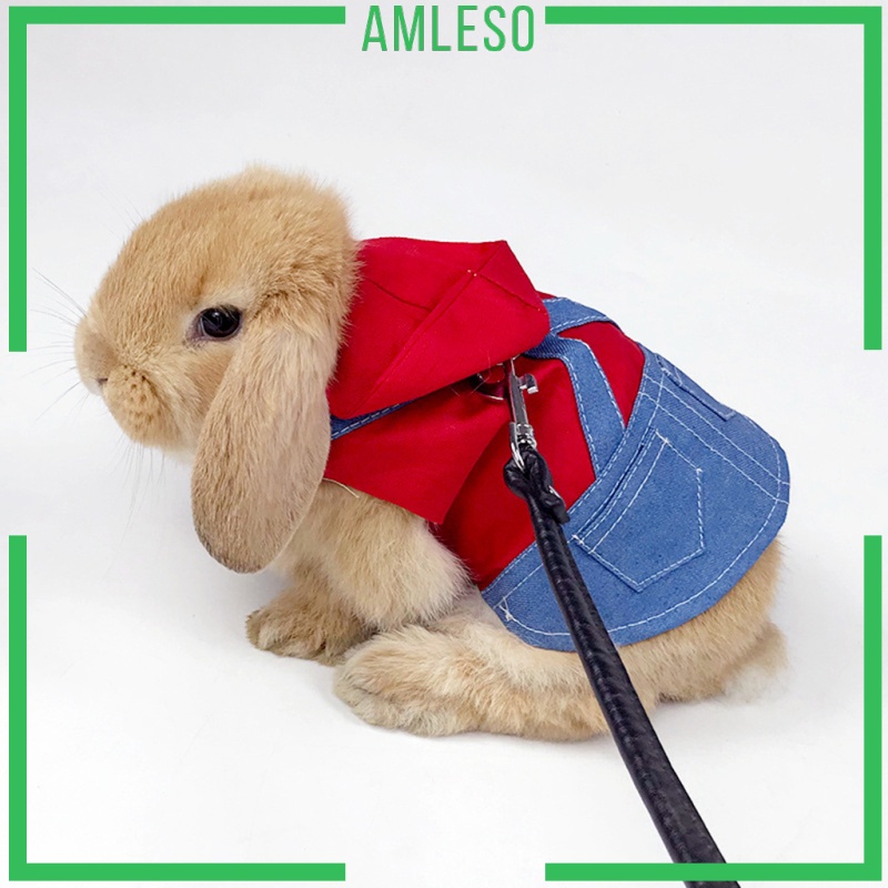 [AMLESO] Rabbit Harness Guinea Pig Clothes, Ferret Clothes with Pet