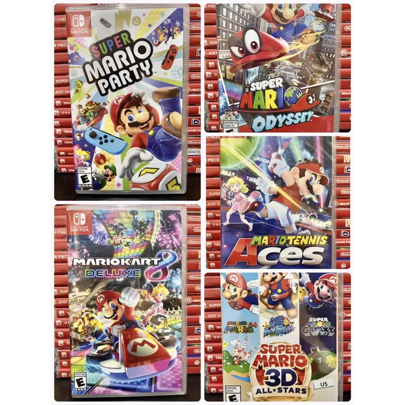 Mario Party / Mario Odyssey / Mario Kart 8 deluxe / Mario Tennis Aces / Mario Sonic Olympic games Nintendo games (มือ2)