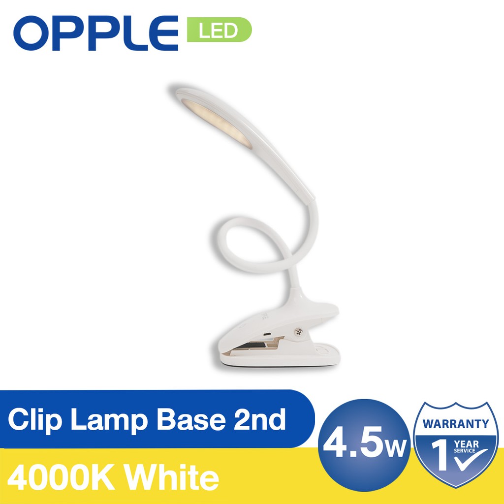 OPPLE โคมไฟ LED 2in1 หนีบได้ และตั้งโต๊ะได้ มีแบตเตอรี่ในตัว 4000K (OP-00126)