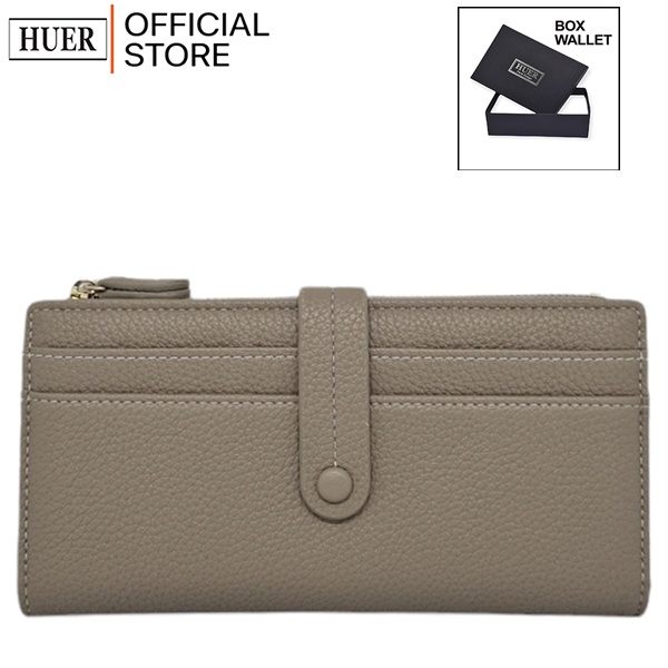 HUER ~ Delira Bi Fold Long Wallet พร้อมกล่อง 9446-222สีเทา