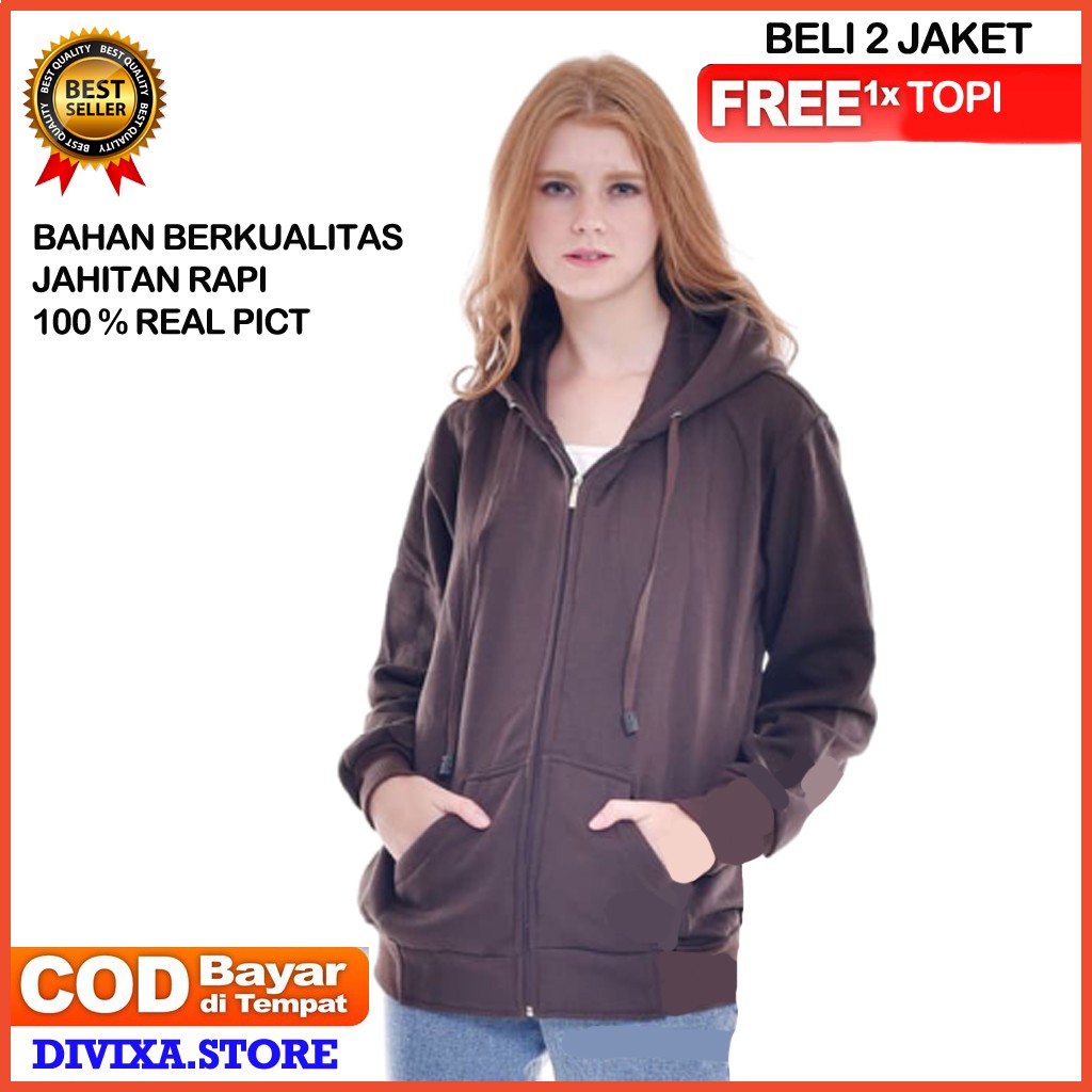 Men & 39;s PLAIN COFFEE BROWN Zipper Hoodie Jacket M-XXL V7B5 Men & 39; s ผู้หญิง & 39; s Unisex Dis