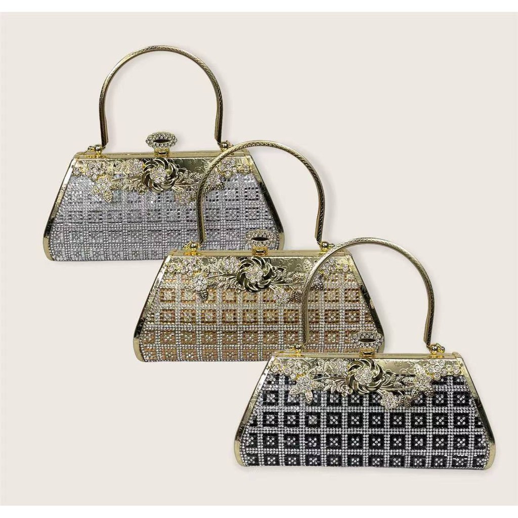 พร้อมส่ง กระเป๋าถือ/ออกงานราตรี ผู้หญิง เพชรประดับด้านหน้า สวยหรู STARCATE แบบใหม่ - รูปที่ 5