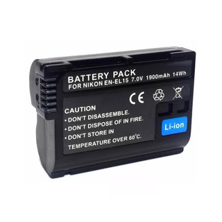 แบตเตอรี่กล้องเกรดA รหัสแบต EN-EL15  ENEL15 Replacement Battery for Nikon D500,D600,D610,D750,D800,D850,D7000,Nikon1 V1