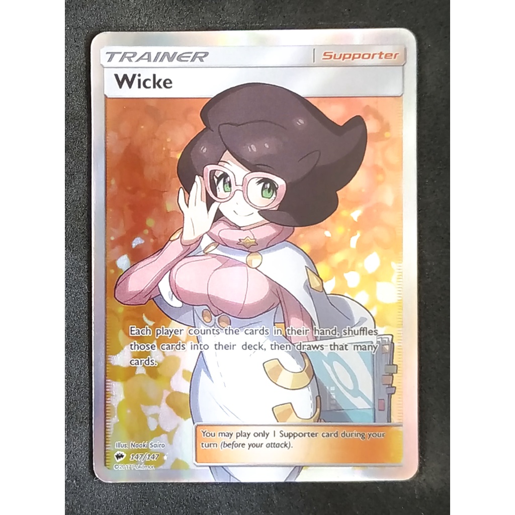 Wicke (Silver) Trainer Card 147/147 Pokemon Card Gold Flash Light (Glossy) ภาษาอังกฤษ
