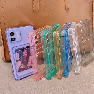 เคสโทรศัพท์มือถือแบบนิ่ม ใส พร้อมช่องใส่บัตร สําหรับ Xiaomi Redmi 10 9 9A 9C NFC Mi 11 Lite Note 9 Note 10 Note 10s Note 10 Pro Max Plus Mi POCO M3 POCO X3 POCO X3 NFC POCO X3 Pro