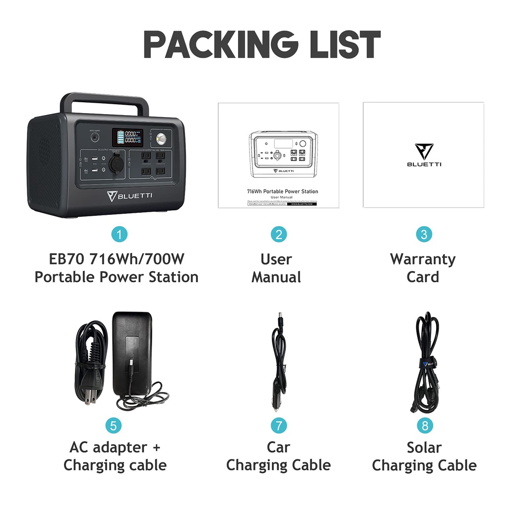 EB70# 1000W/716Wh power station high power 220V power supply แบตเตอรี่สำรองพกพา