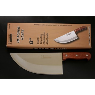 มีดเขียงหมู ปังตอสับหมู Rhino Brand Butcher Knife No.832B / No.832 / No.932 ด้ามไม้ (ของแท้)