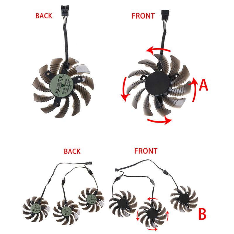 BT 1 3 ชิ้น 75 มิลลิเมตร T128010SU 4Pin พัดลมระบายความร้อน Cooler สําหรับ Gigabyte AORUS GTX 1060 10