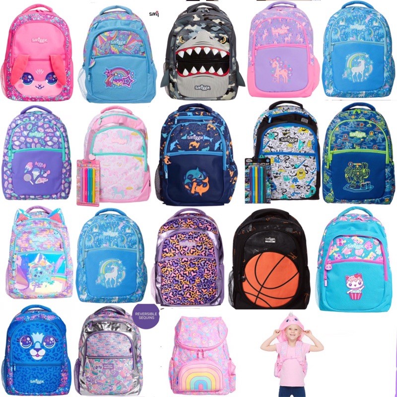 Smiggleแท้ % กระเป๋าเป้ กระเป๋านักเรียน สมิกเกิ้ล Smiggle จากช๊อปของแท้ออสเตรเลีย(ลายใหม่)