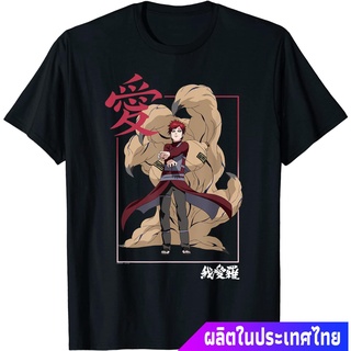 ข้อเสนอพิเศษ นารูโตะ แอนิเมชั่นญี่ปุ่น Naruto Shippuden Gaara Kanji Frame T-Shirt teeคอกลม แฟชั่น ผ้าฝ้ายแท้ เสื้อยืด