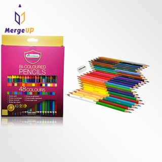 สีไม้ มาสเตอร์อาร์ต Master Art 48 สี 2 หัว Premium Grade ฟรีกบเหลาในกล่อง ชุดดินสอสี