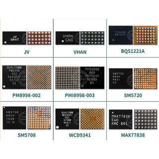 ชิปวงจรรวมพาวเวอร์ชาร์จ SM5720 VH fpf3688ucx JV B5 034A CS47L93 WCD9341 WCD9340 MAX77865S MAX77838 P9320S BQ51221A QET4100 QET5100 VHCA สําหรับ S8 S8+